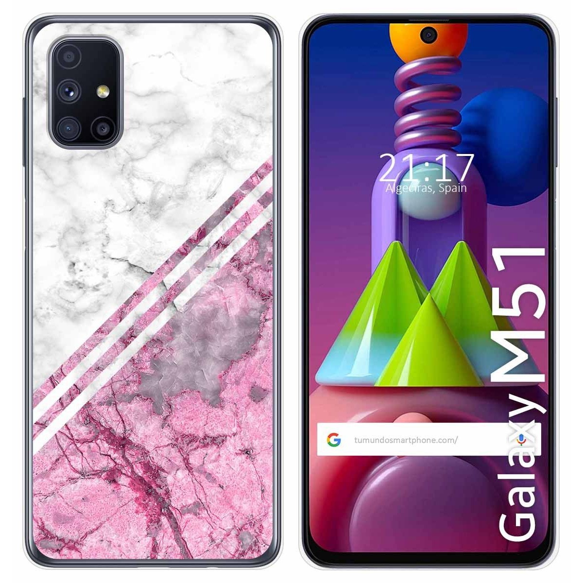 Tumundosmartphone Funda Gel Tpu para Samsung Galaxy M51 diseño Mármol 03 Dibujos