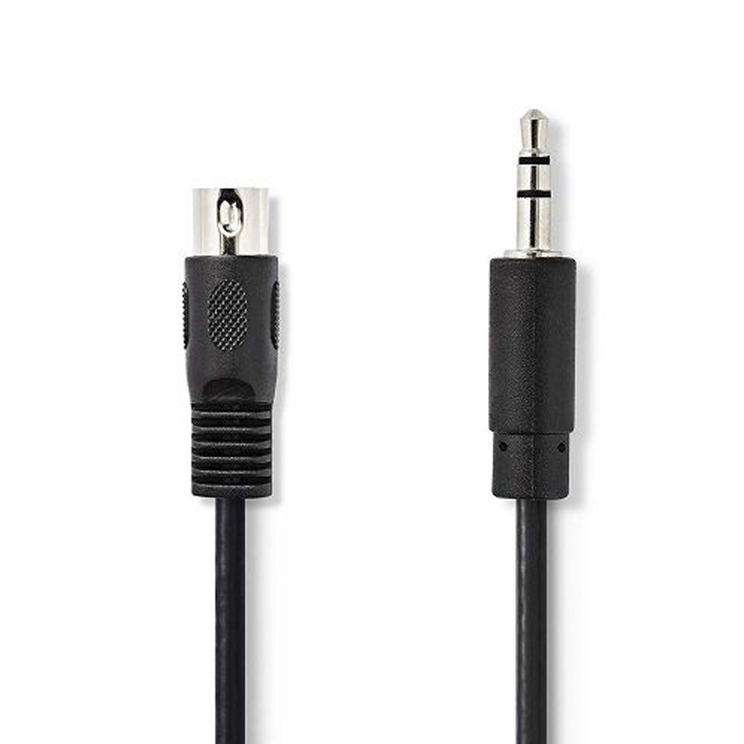 Cable de Audio DIN 5 Pines - Jack 3.5 mm - Cable Adaptador de Audio Midi | Cable Profesional | Apto para Sistema Bang & Olufsen | Color Negro | 2 Metros
