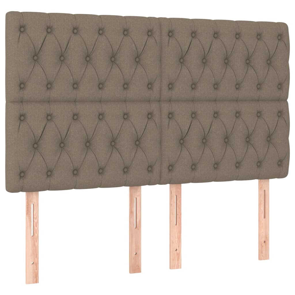 vidaXL Cabecero con luces LED tela gris taupe 144x7x118/128 cm
