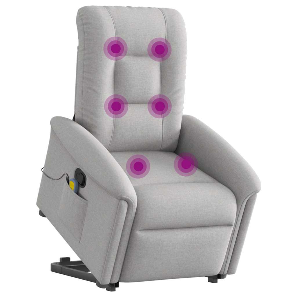 vidaXL Sillón de masaje reclinable de pie de tela gris nube