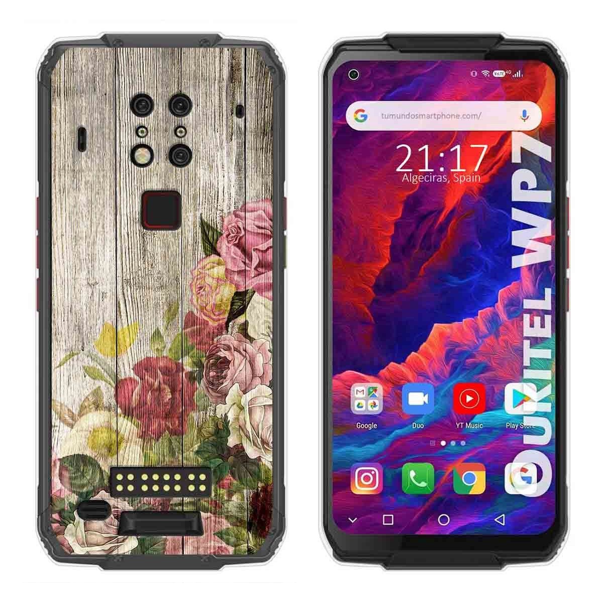 Tumundosmartphone Funda Gel Tpu para Oukitel Wp7 diseño Madera 08 Dibujos