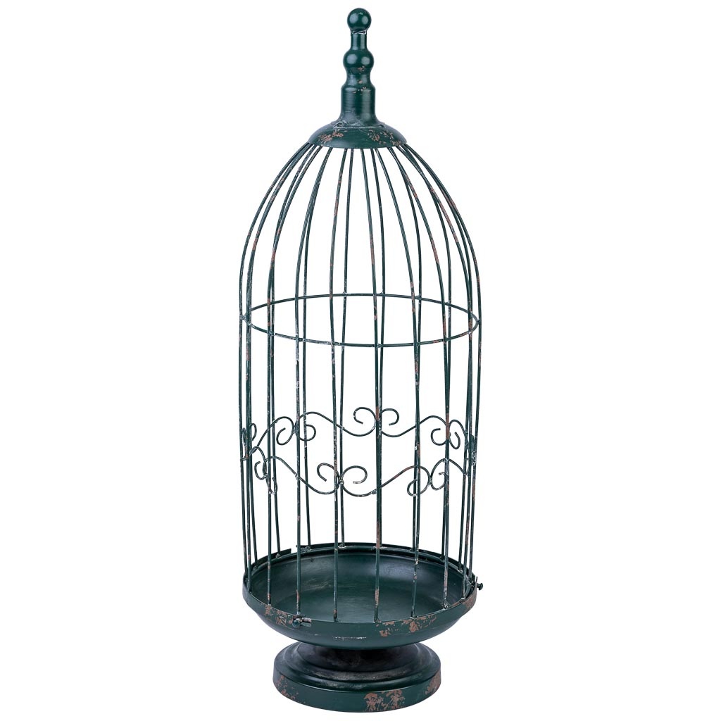Wonderlust Deco - Jaula decoración de metal 24.77x24.77x72.39h cm Azul 24.77x24.77x72.39h cm