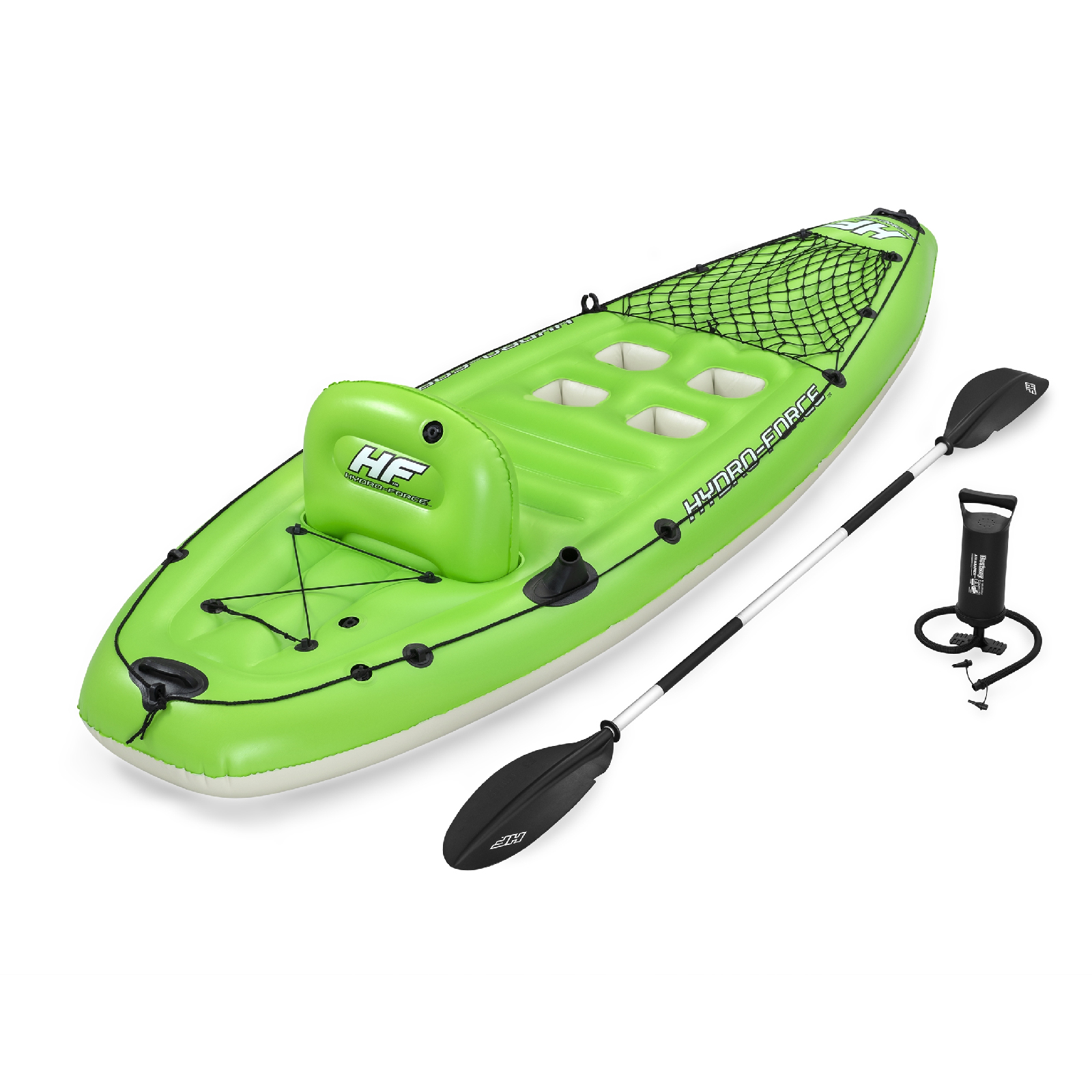 Bestway Kayak Hinchable de Pesca Bestway Hydro-Force Koracle 285x92x57cm Individual con Remo, Aletas, Bomba Manual y Bolsa de Transporte