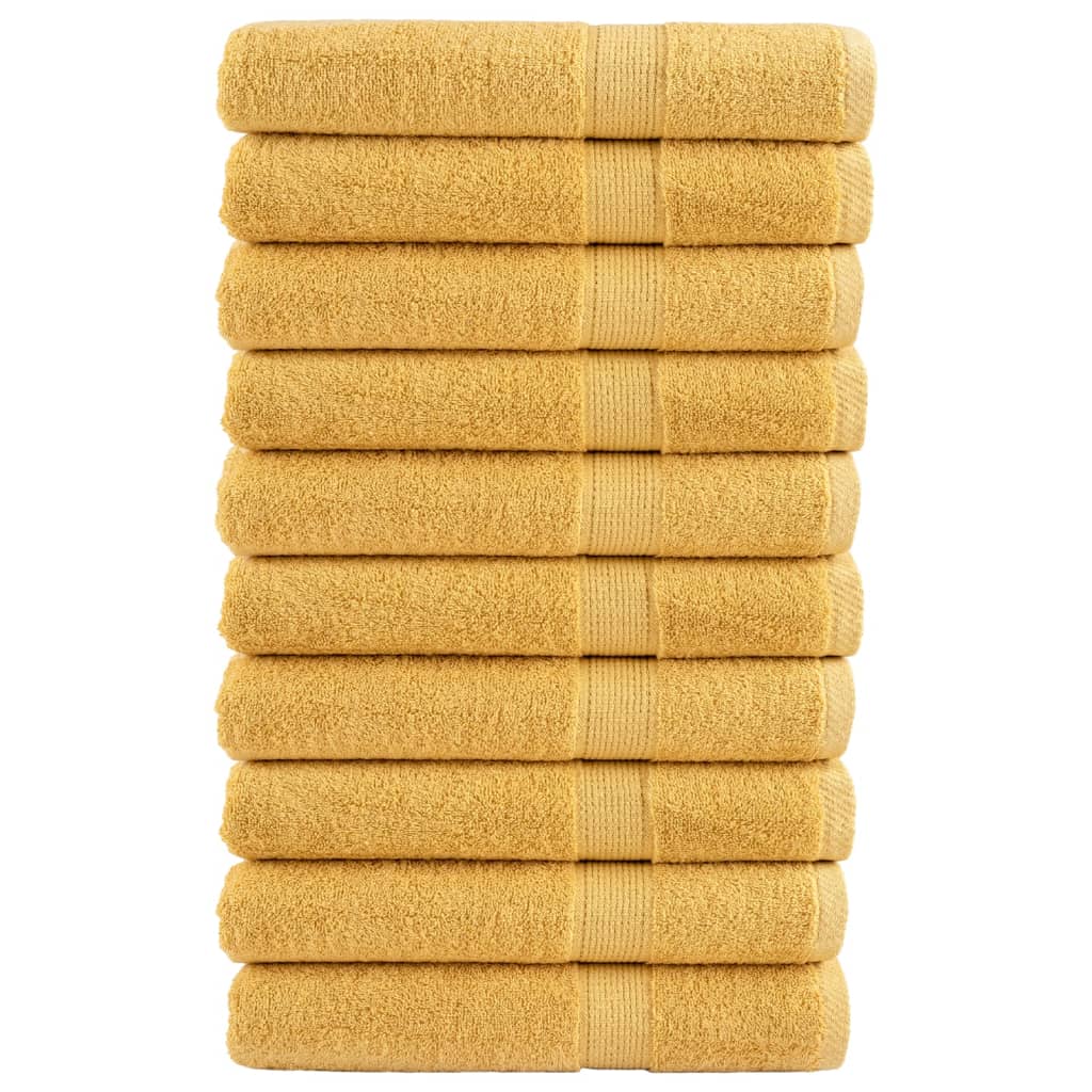 vidaXL Toallas premium 10 uds 100% algodón 100x200 cm 600 gsm Color Dorado,  Antracita,  Azul y mas