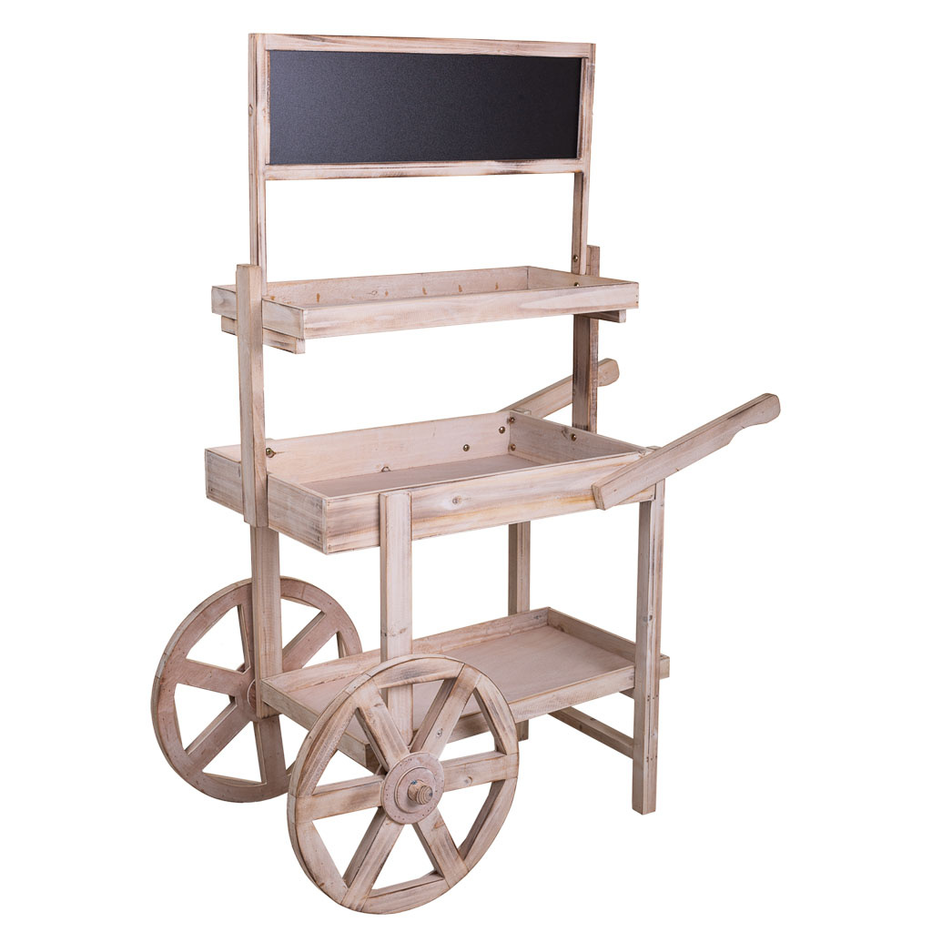 Wonderlust Deco - Carro expositor de madera blanco 95x51x128 Multicolor 95x51x128