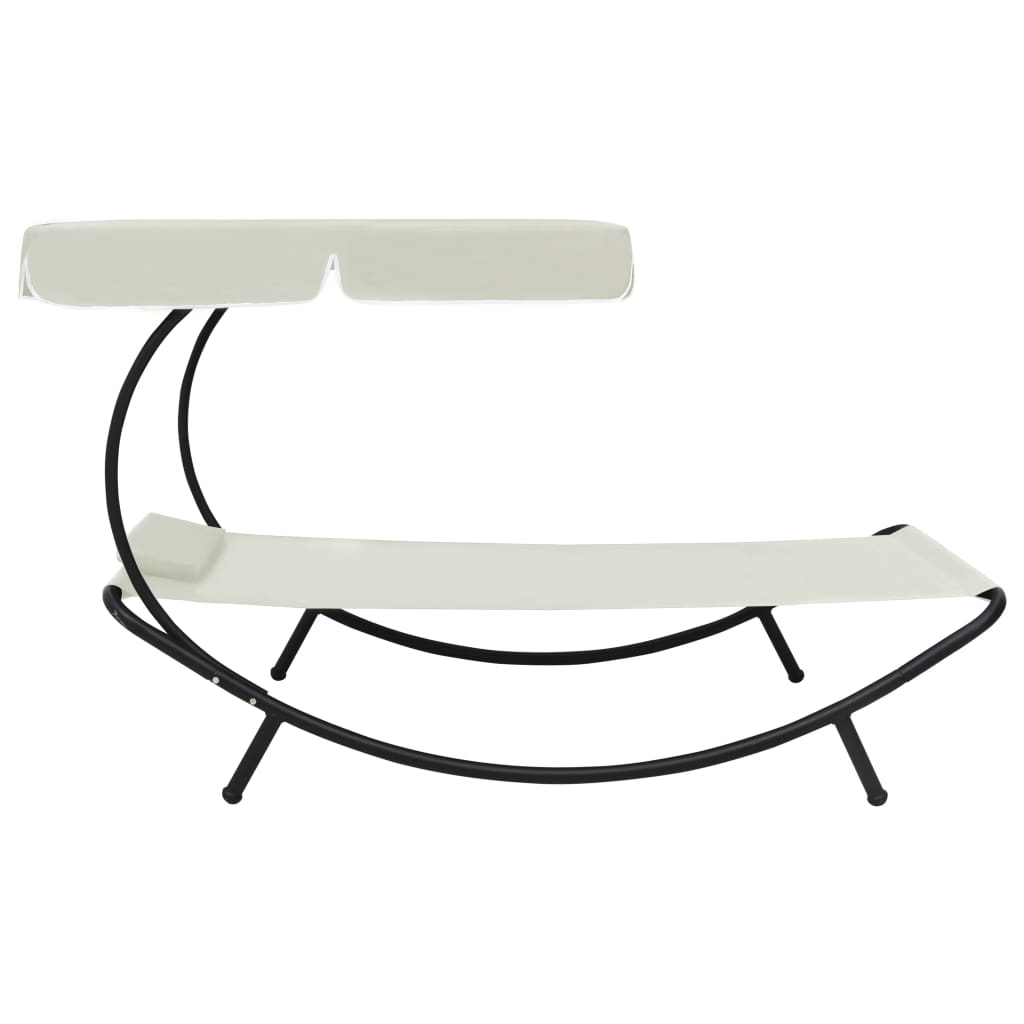 Vidaxl Tumbona de Jardín con Toldo y Cojín 200x90x112 Cm