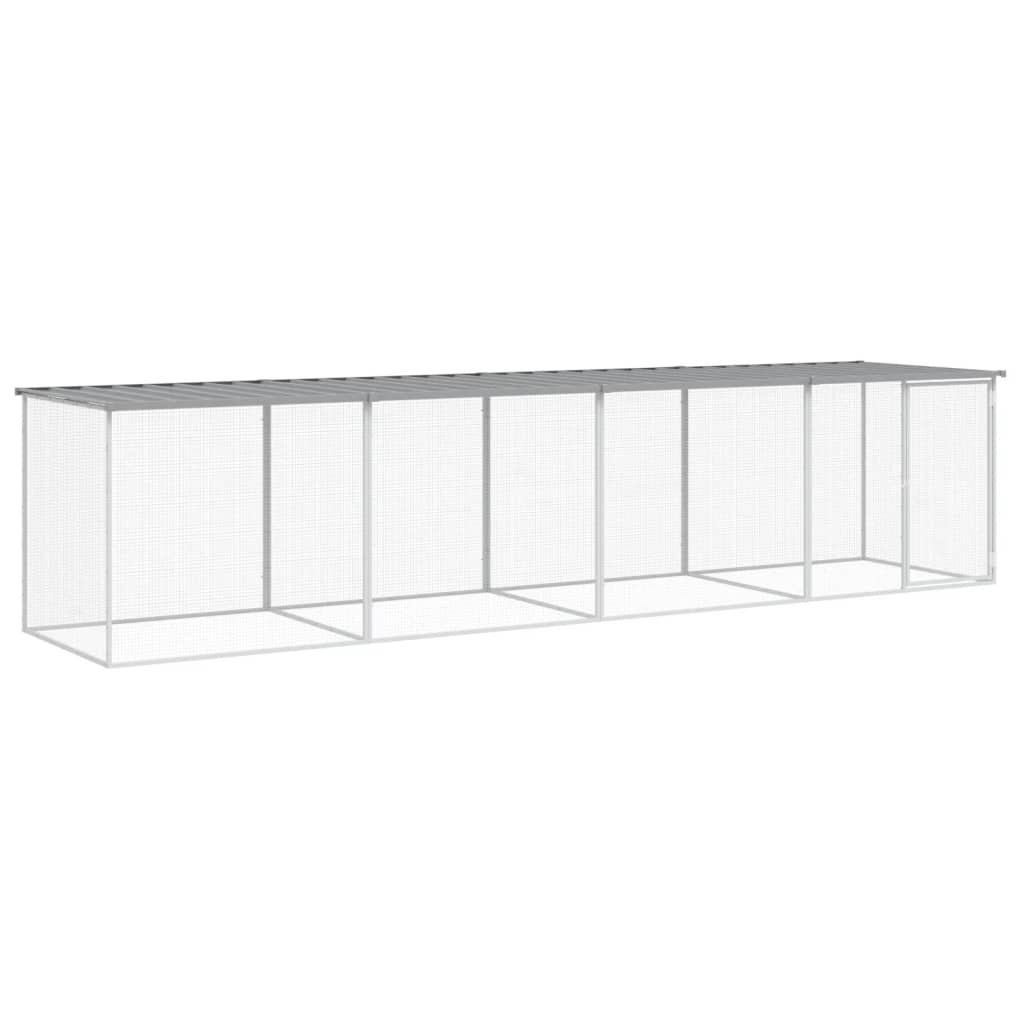 vidaXL Gallinero con techo acero galvanizado  403x98x90 cm