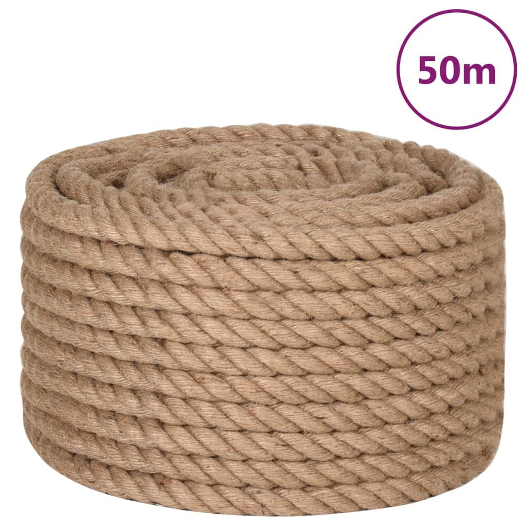 vidaXL Cuerda Soga Cordel Mecate Cabo para Bricolaje 100% Yute 50 m de Longitud Diámetro 4 mm,  6 mm,  10 mm y mas