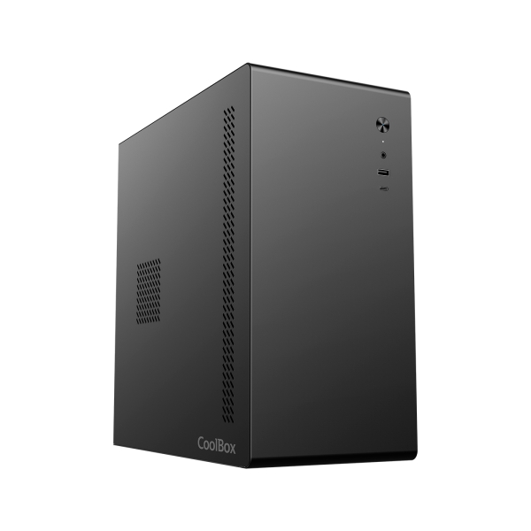 Coolbox m640c caja torre microatx - tamaño disco soportado 3.5”, 2.5” - usb-a 3.2 gen1, usb-c 3.2 gen1 y audio hd - fullmetal - fuente 500w - color negro