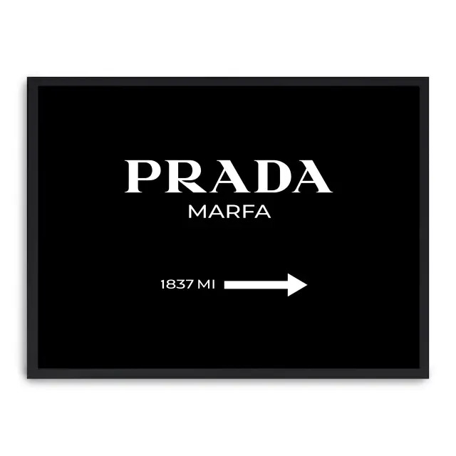 Cuadro prada ii 30x40cm, Póster impreso en papel de primera calidad de 180gr, montado sobre marco de madera MDF acabado en negro., Moda