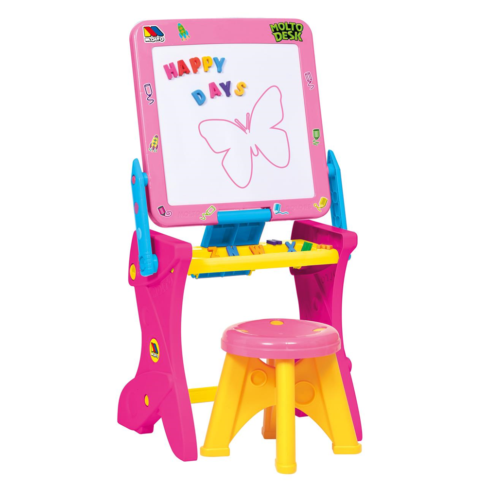 Pupitre magnético rosa con 30 accesorios 90 cm (Molto 11074)