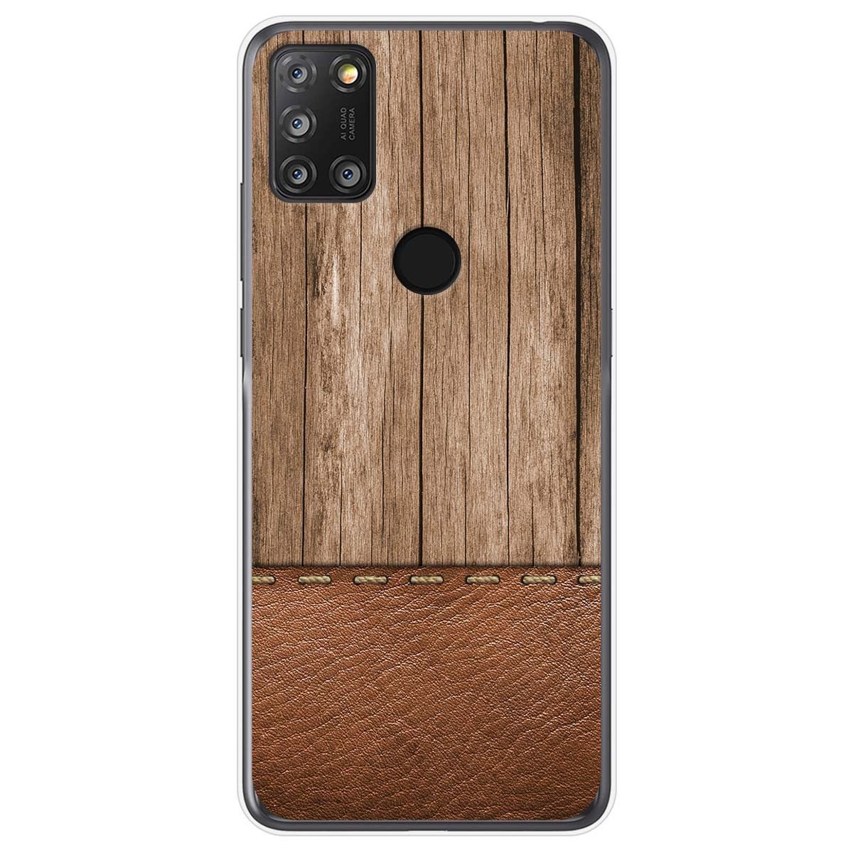 Tumundosmartphone Funda Gel Tpu para Alcatel 3X 4CAM diseño Madera 09 Dibujos