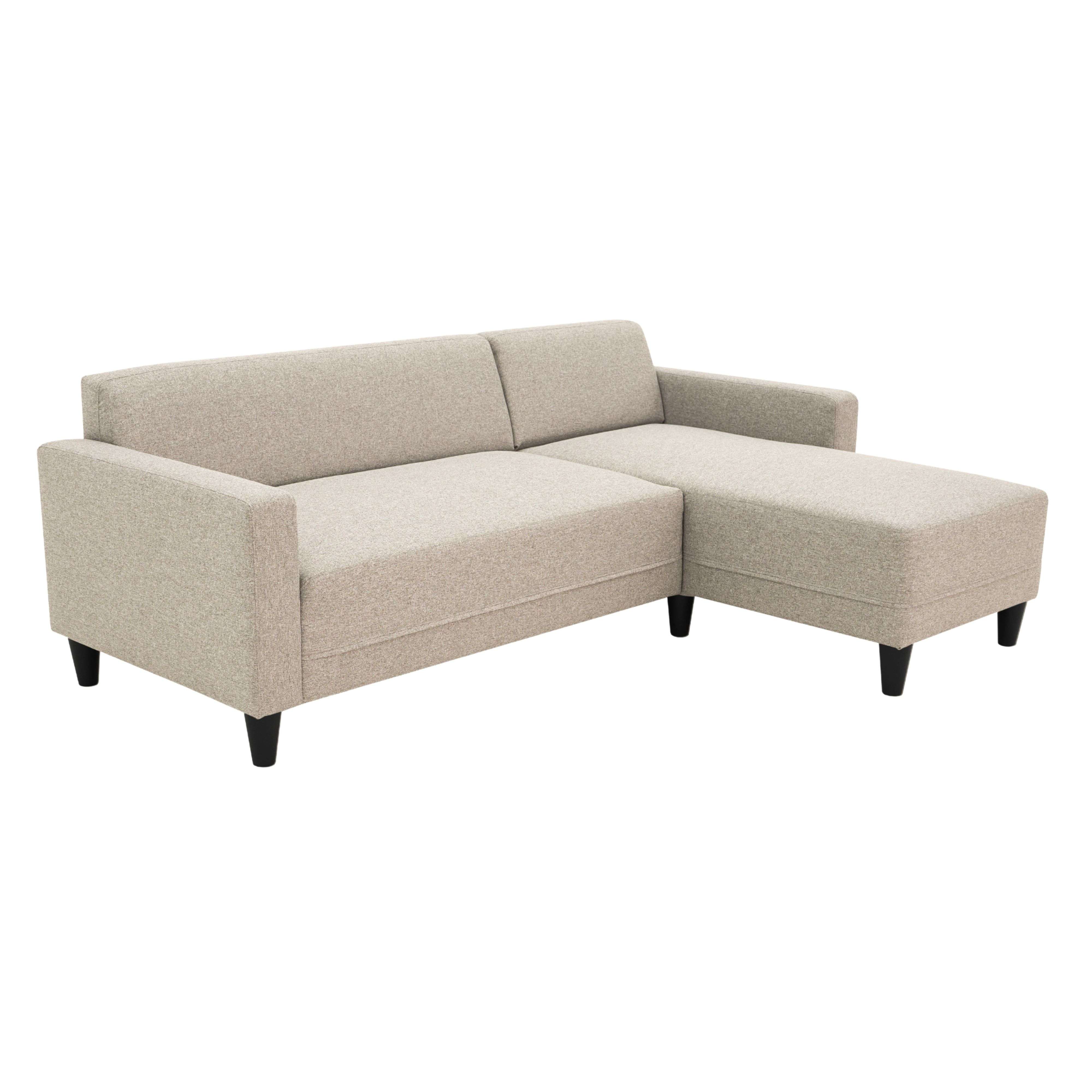 Miroytengo Sofá Chaise Longue Bob, 3 Plazas, Sofá Esquinero Reversible, Beige