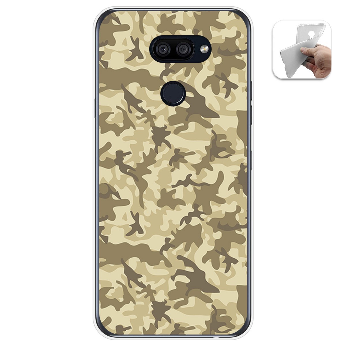 Tumundosmartphone Funda Gel Tpu para Lg K40S diseño Sand Camuflaje Dibujos