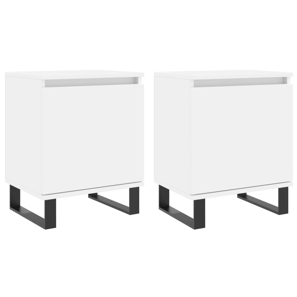 Vidaxl Mesitas de Noche Madera Ingeniería 40x30x50 Cm Blanco/Negro