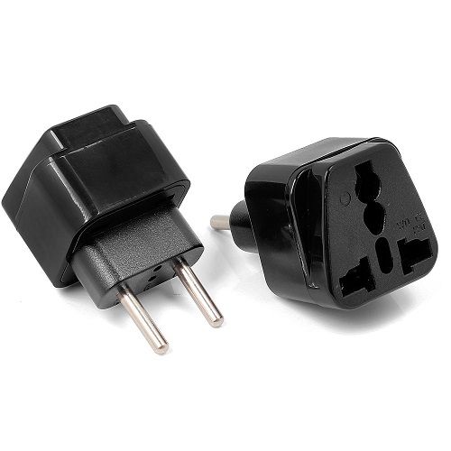 CABLEPELADO Adaptador de Enchufe de Reino Unido, USA, Asia a Enchufe Europeo | Adaptador Enchufe Viaje | Enchufe Tipo G a 2 Pin Europeo UE Modelo C E F | Negro | 1 Unidad