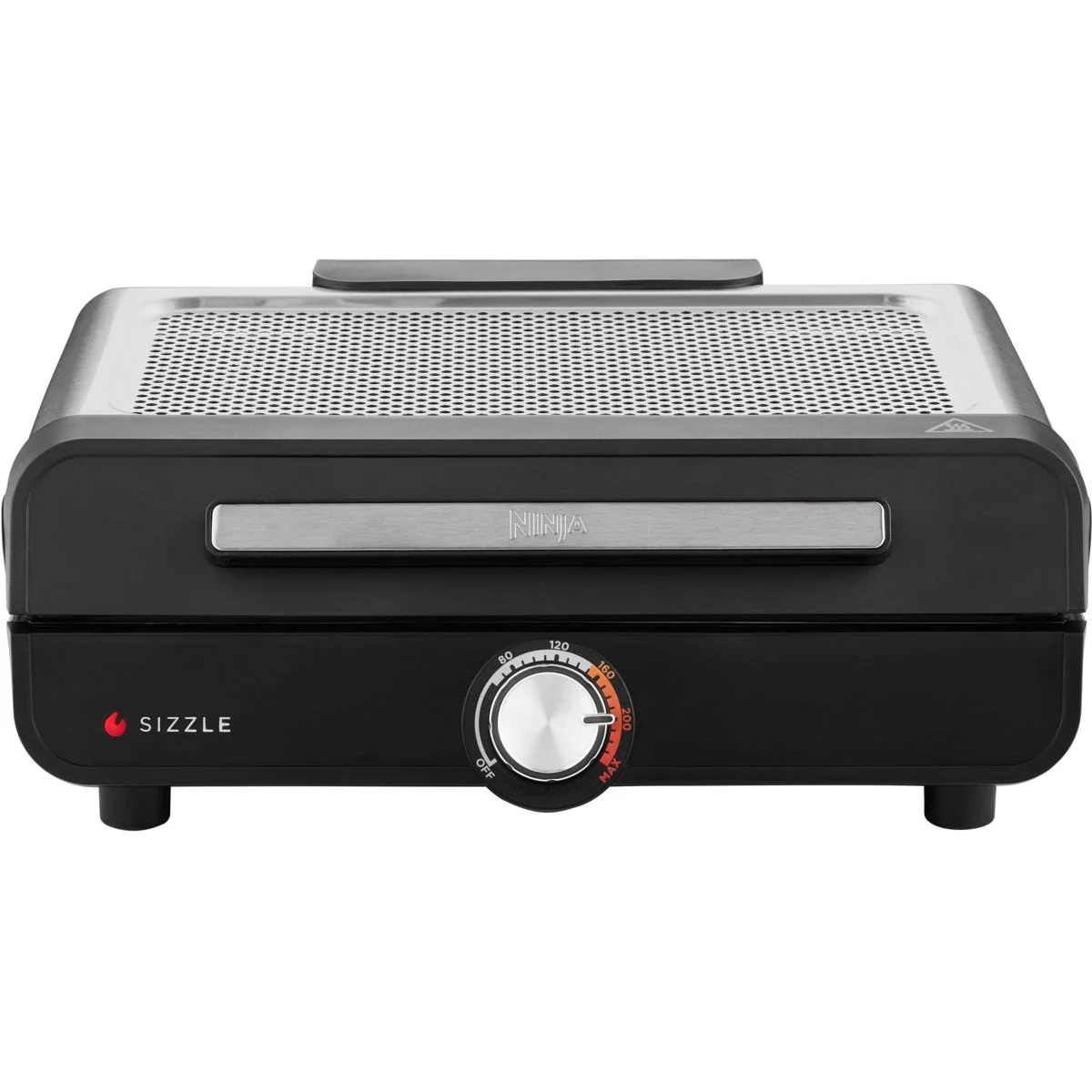 Asadora Ninja Sizzle GR101EU, 1450 W, placas intercambiables parrilla y plancha, control termostato 60–260 ºC, tapas y placas desmontables, antiadherente, almacenamiento de cable, color negro