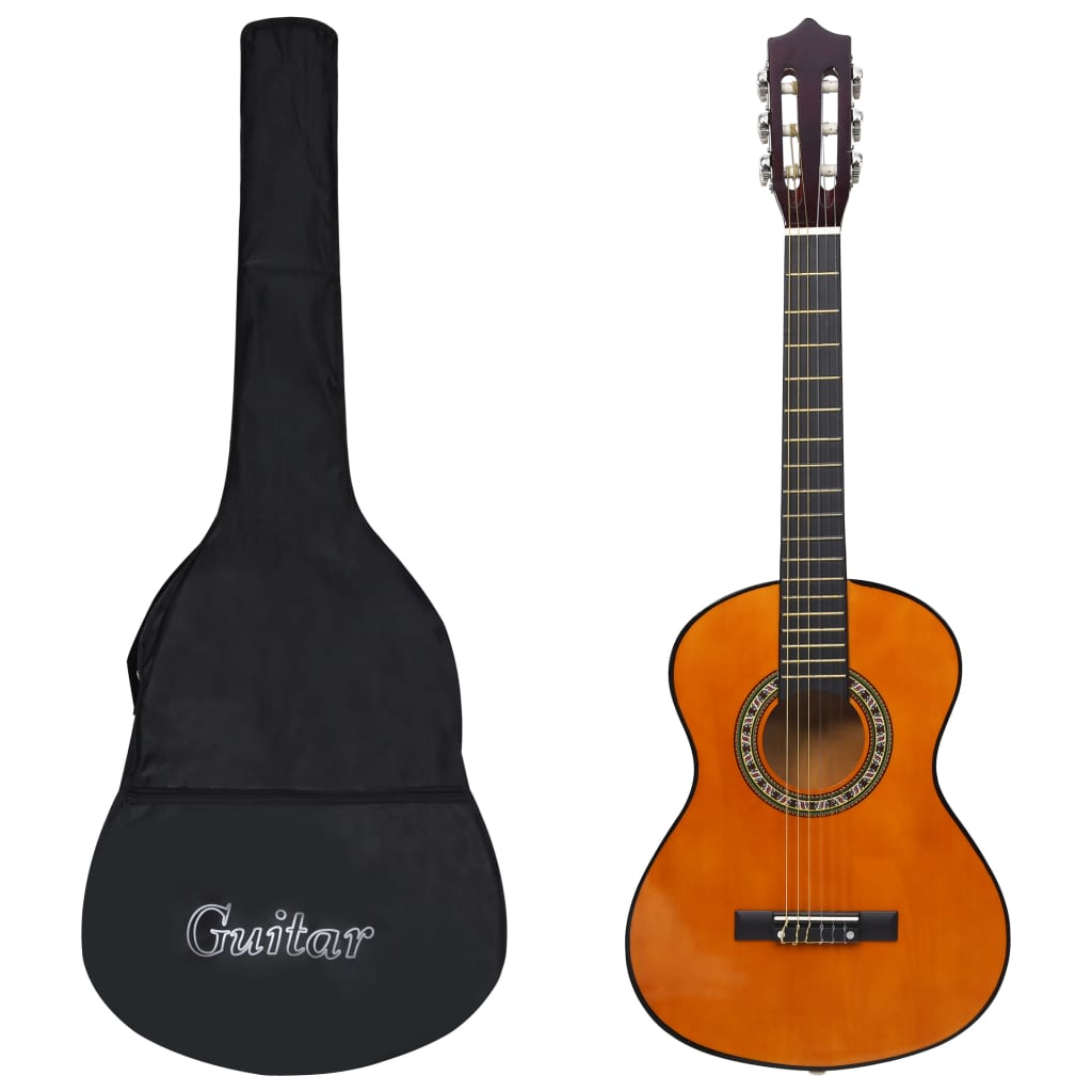 vidaXL Guitarra Clásica para Principiantes y Niño con Funda 1/2 34" Músico Color Marrón claro,  Marrón oscuro,  Azul y mas