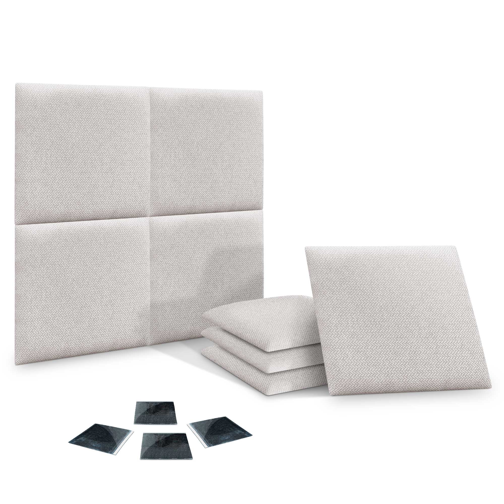 DHOME Juego de Paneles Tapizados en Tejido Serie Luxury Autoadhesivos para Pared Acústicos Absorbentes Protección
