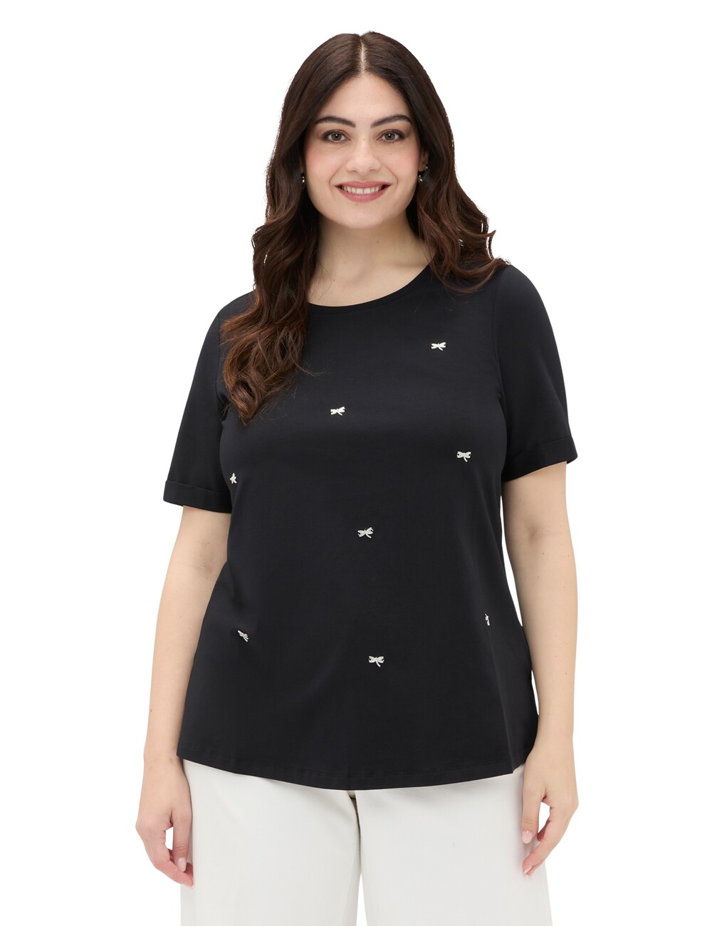 Fiorella Rubino - Camiseta de algodón con charm de libélula