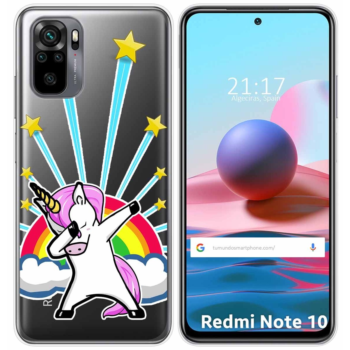 Tumundosmartphone Funda Gel Transparente para Xiaomi Redmi Note 10 / 10S diseño Unicornio Dibujos