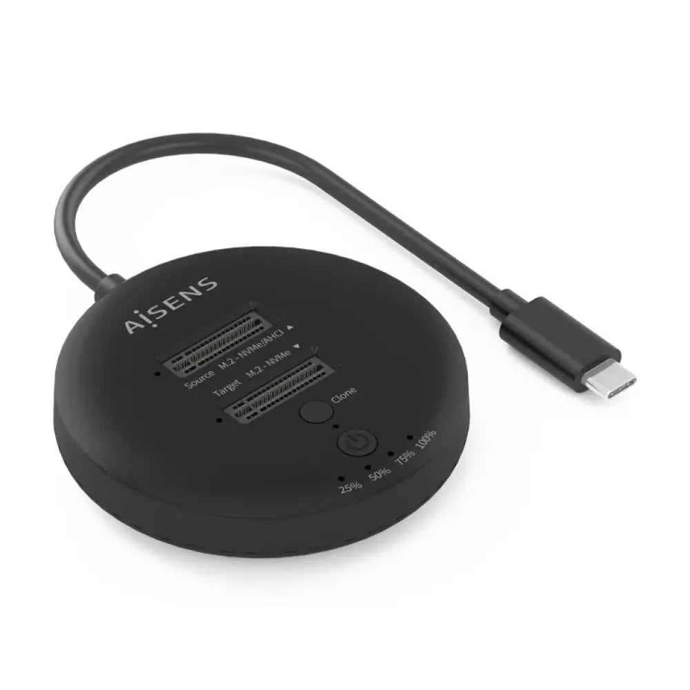 Dock M.2 NVMe doble bahía USB 3.2 Gen2x2 de 20Gbps, clonación sin PC, ABS, Negro