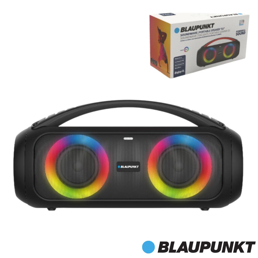 Altavoz blaupunkt bluetooth/led/subwoofer 30w negro / 38cm largo