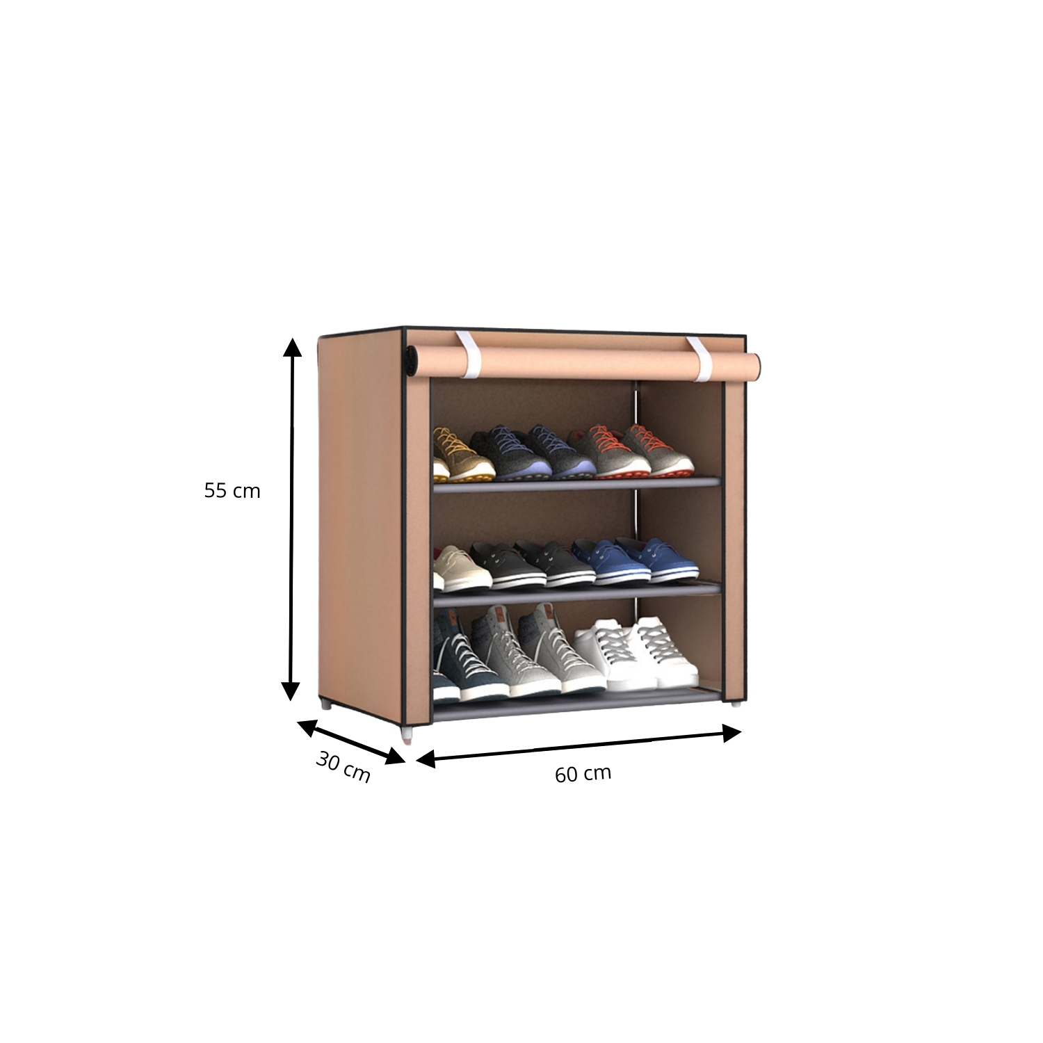 Zapatero, Organizador de Zapatos, Multinivel, Armario de zapatos, Textil de tela, Tubo de metal plegable, Zapatero Vertical, Compacto, Portátil para Entrada, Recibidor, Sala de Estar, Ligero, Resistente, Ahorra espacio