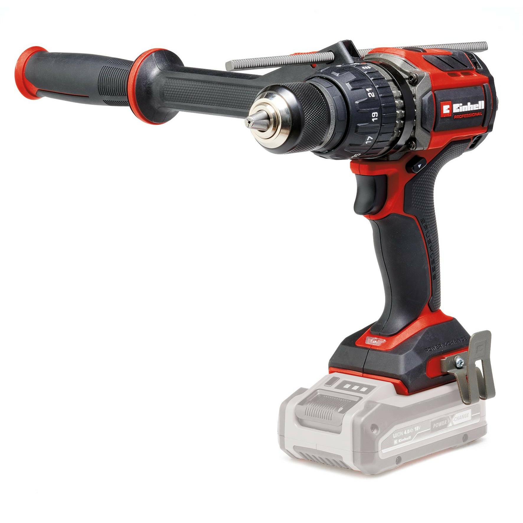 Einhell Professional Taladro percutor con batería TP-CD 18/120 Li-i BL-Solo Power X-Change (18 V, sin escobillas, 120 Nm, func. de perfor. por percusión, portabrocas de 13 mm, 2 velocid., sin batería)