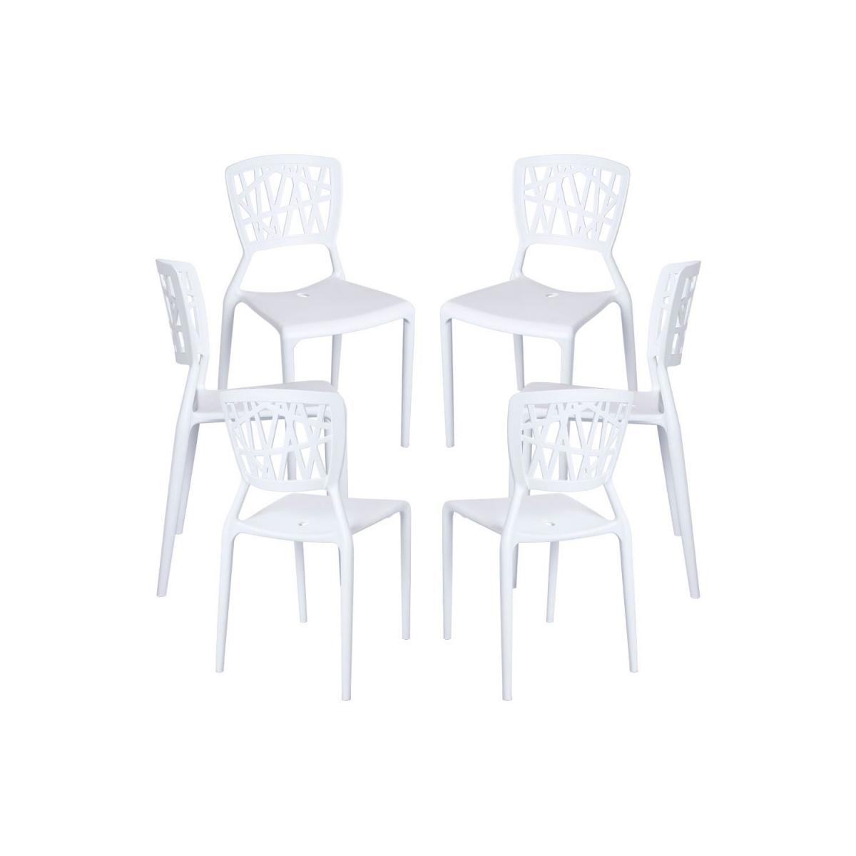 Regalos Miguel - Packs Sillas Jardín - Pack 6 Sillas Delta - Blanco
