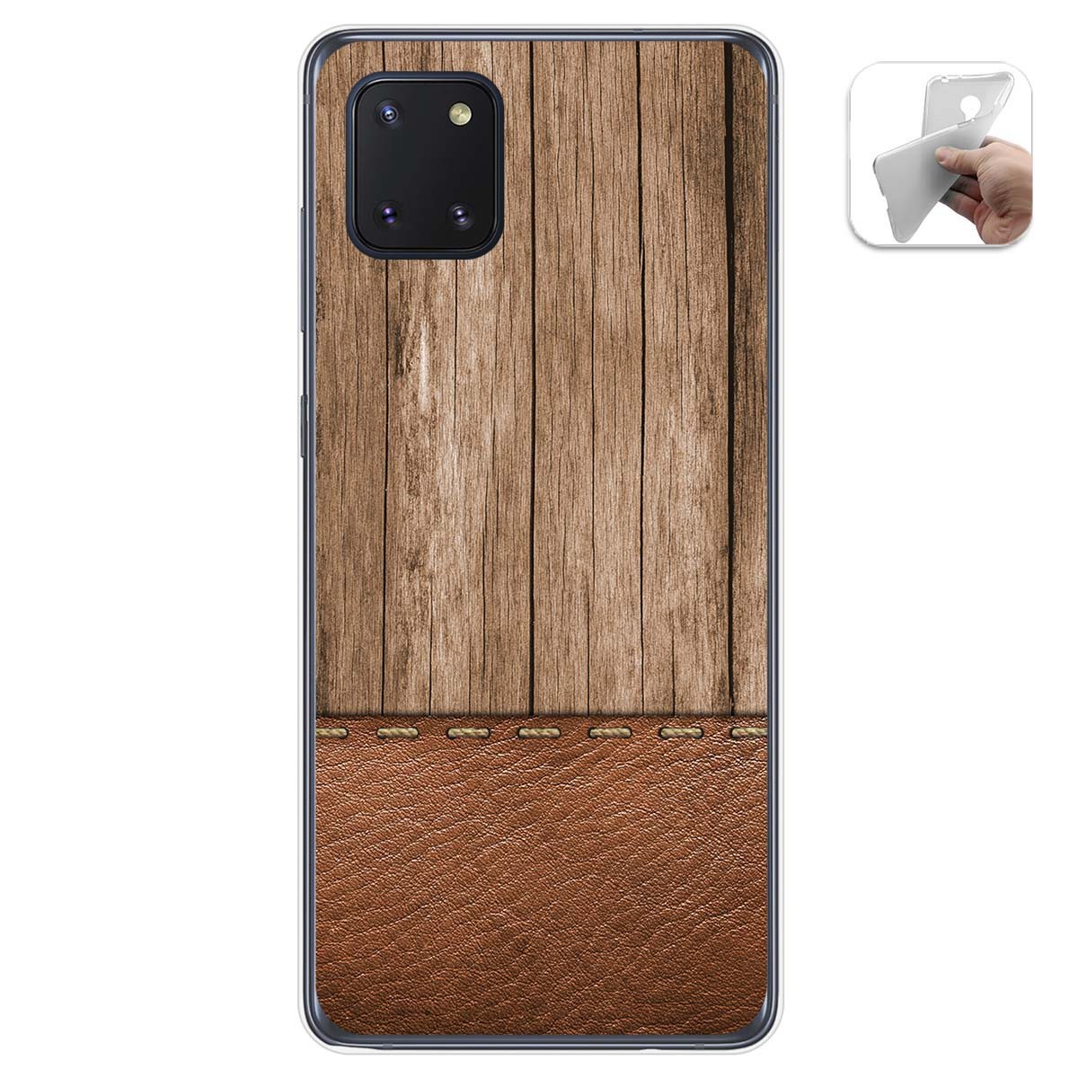 Tumundosmartphone Funda Gel Tpu para Samsung Galaxy Note 10 Lite diseño Madera 09 Dibujos