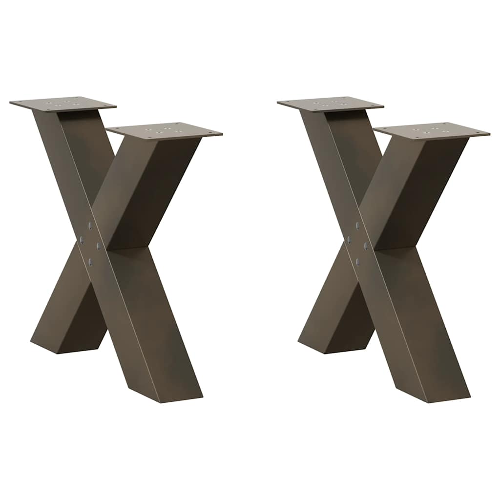 vidaXL Patas para mesa de centro en forma de X (2 unidades) 50 x (42-43) cm, acero