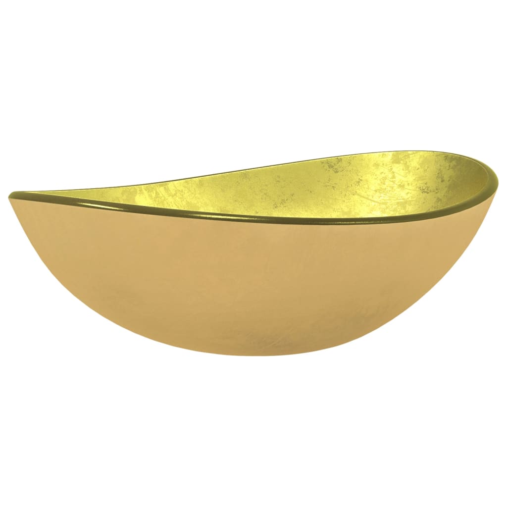 vidaXL Lavabo de Vidrio Templado Tocador Cocina Baño Inodoro Hoteles Color Blanco,  Dorado,  Esmerilado y mas