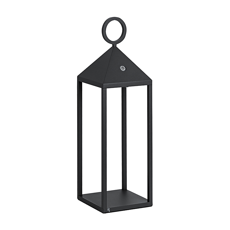Moderna linterna LED Pic Nic 2,2W IP54 recargable y regulable h. 47 cm antracita - ROSSINI ILLUMINAZIONE