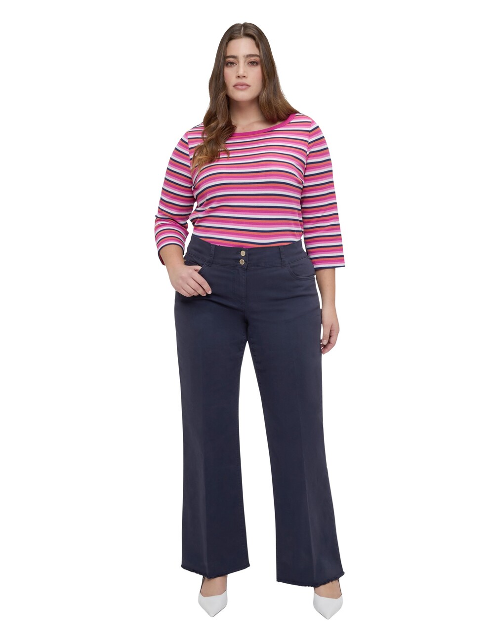 Fiorella Rubino - Camiseta de punto de rayas multicolor