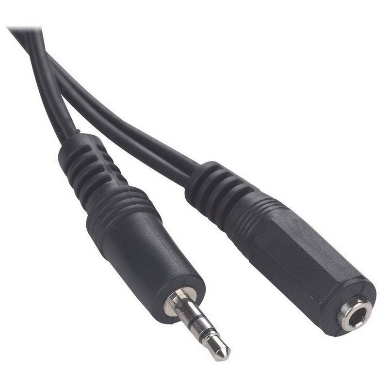 Gembird 3.5mm Male/Female Audio Cable, 2m Length, Black, ideal for extending audio connections, CE certified, perfect for high-quality sound applications.