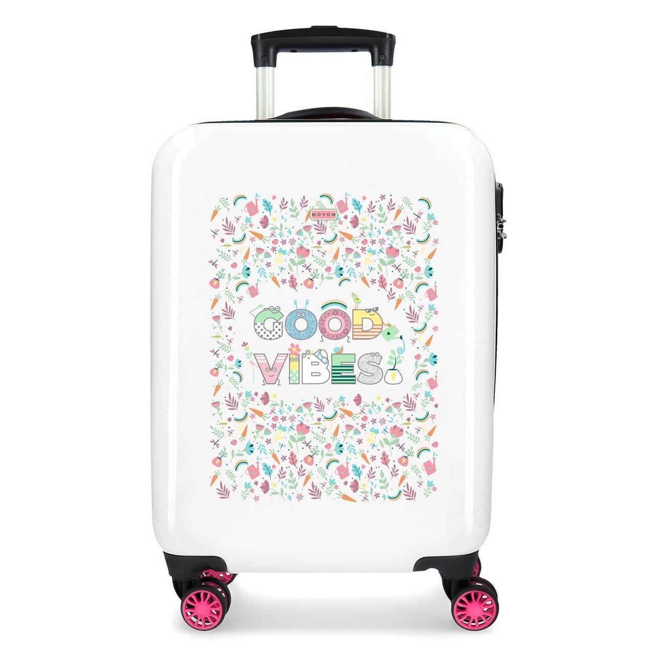 Maleta de cabina Movom Good vibes blanco 55x37x20cm