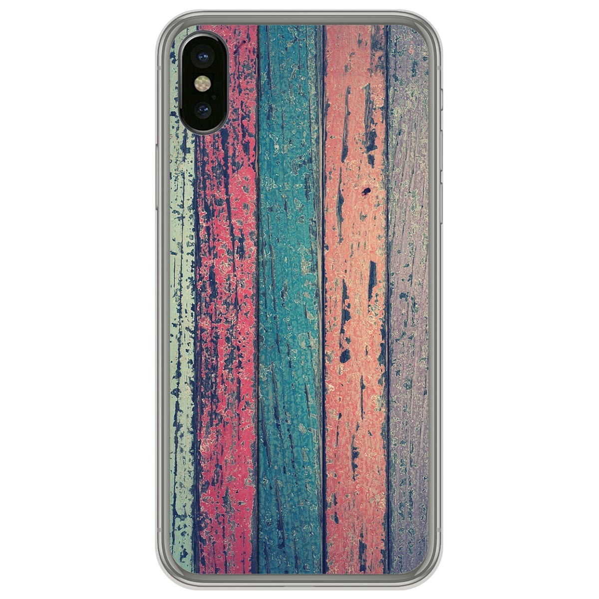 Tumundosmartphone Funda Gel Tpu para Iphone X / Xs diseño Madera 10 Dibujos