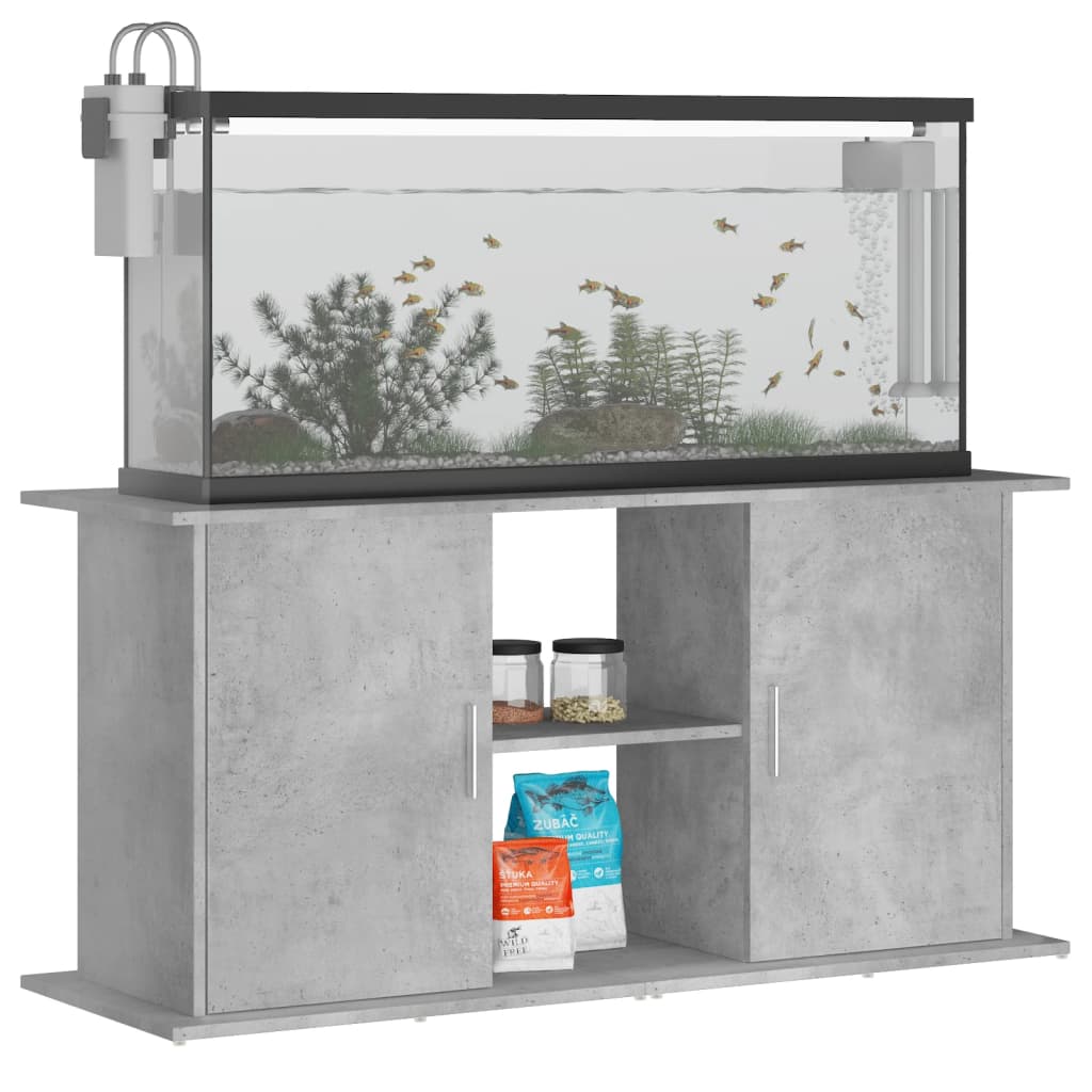 vidaXL Soporte de acuario madera ingeniería 121x41x58 cm Color Blanco brillante,  Gris hormigón,  Marrón roble y mas