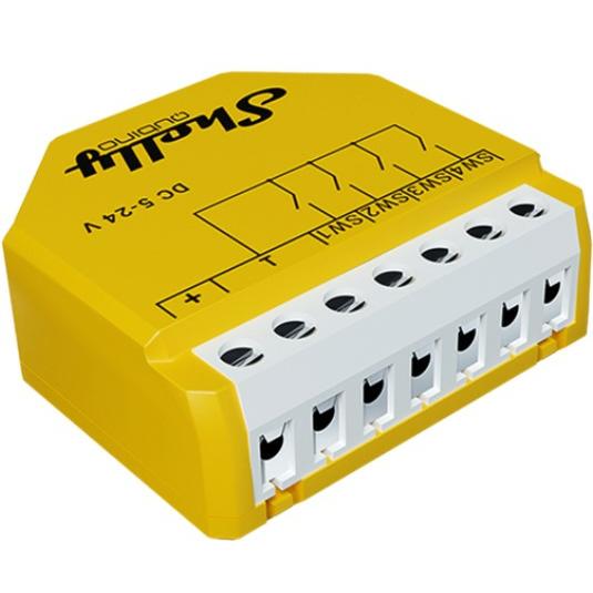 Shelly Qubino Wave i4 DC Interruptor inteligente Amarillo