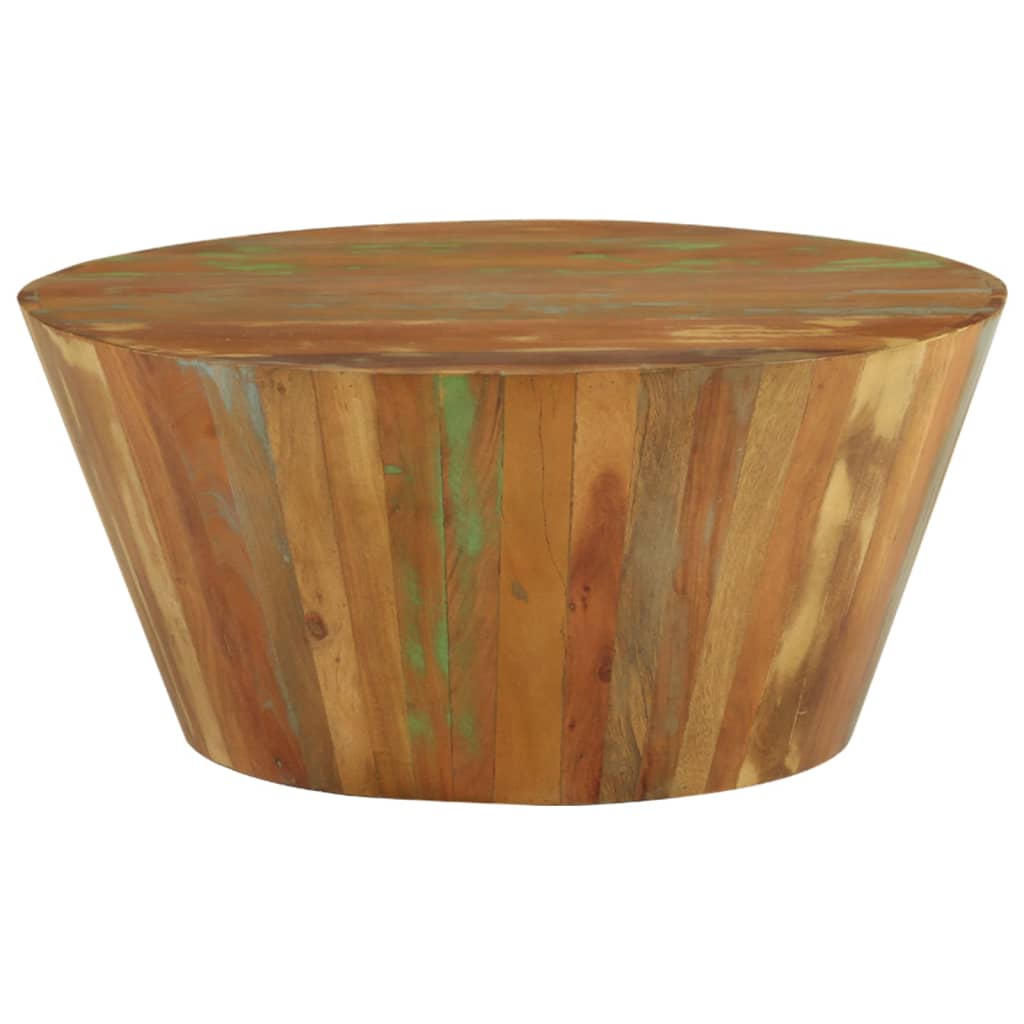 Vidaxl Mesa de Centro de Madera Maciza Reciclada Ø 65 X 31 Cm - Única