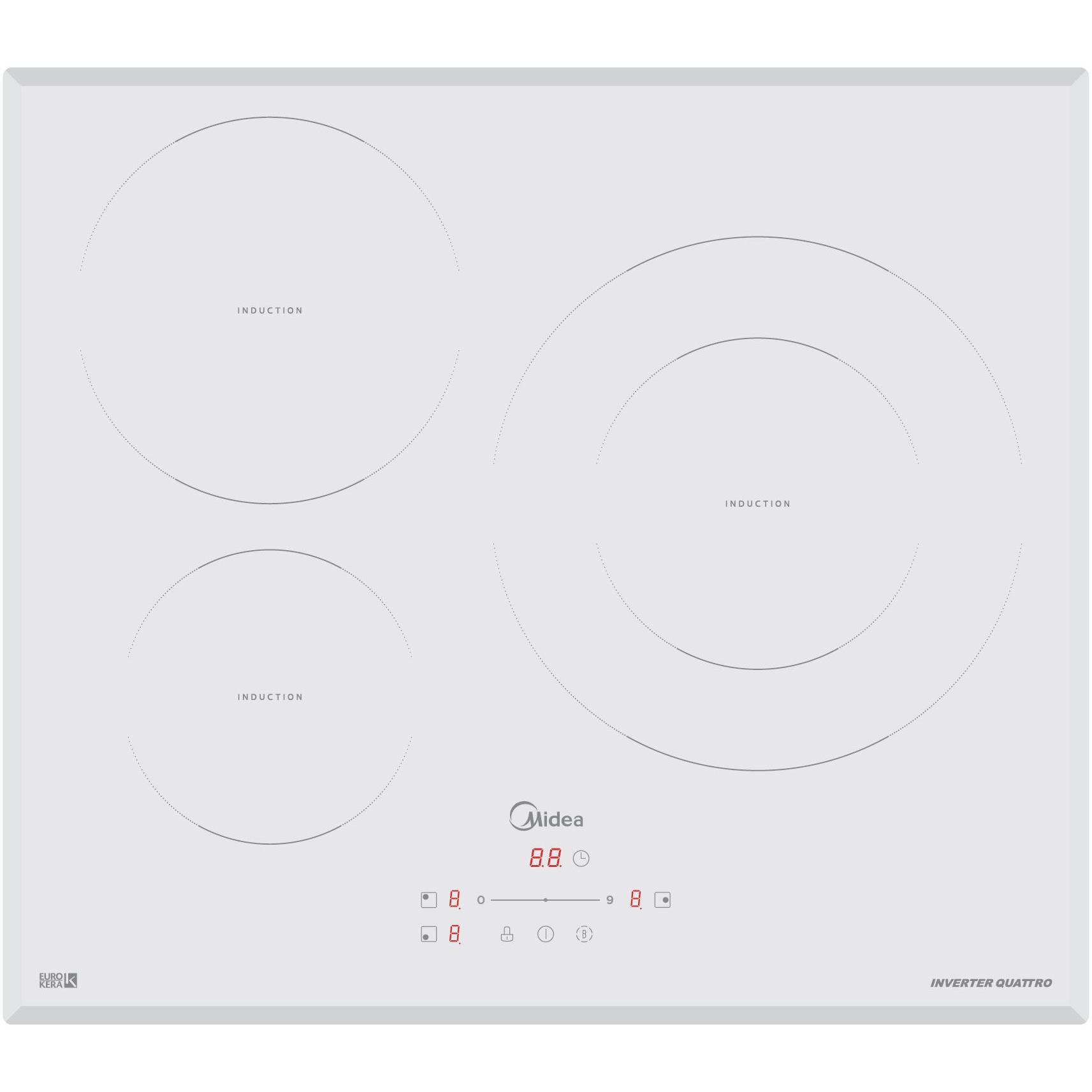 Midea MIH740T278W1 - Placa de Inducción 3 Zonas