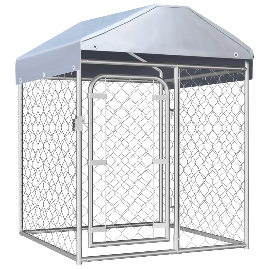 vidaXL Perrera de Exterior con Techo Jaula Perros Mascotas Animales Dimensiones 100x100x125 cm, 200x100x125 cm, 200x200x135 cm