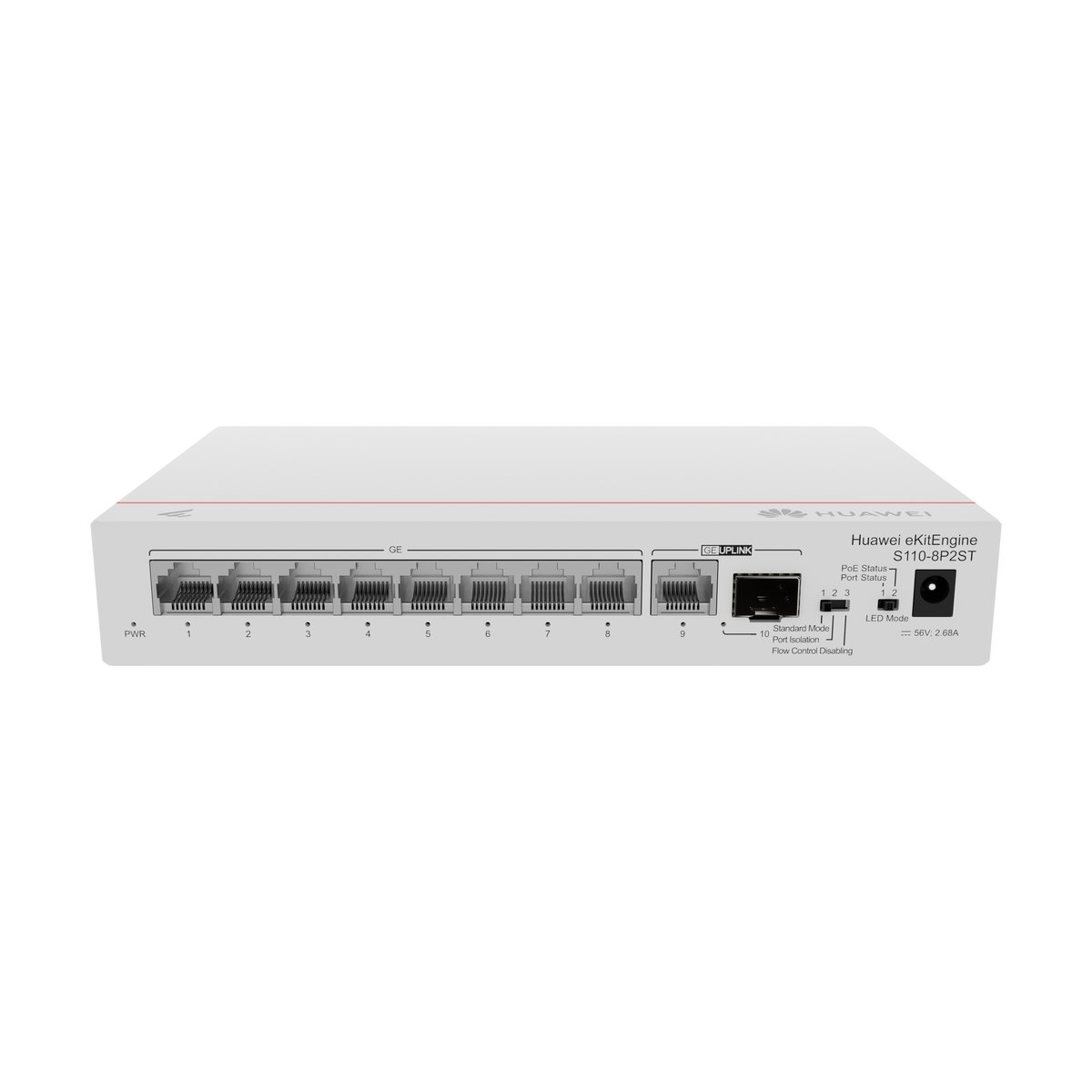 Huawei s110-8p2st  switch  8x ge poe+, 1x sfp, 1x ge, 124w, ac