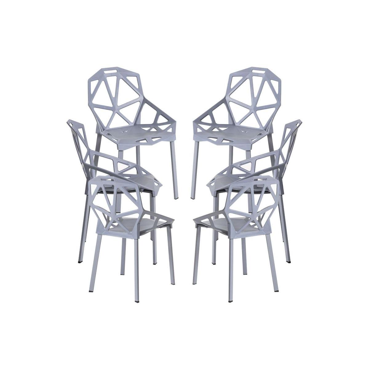 Regalos Miguel - Packs Sillas Comedor - Pack 6 Sillas Omega - Gris oscuro
