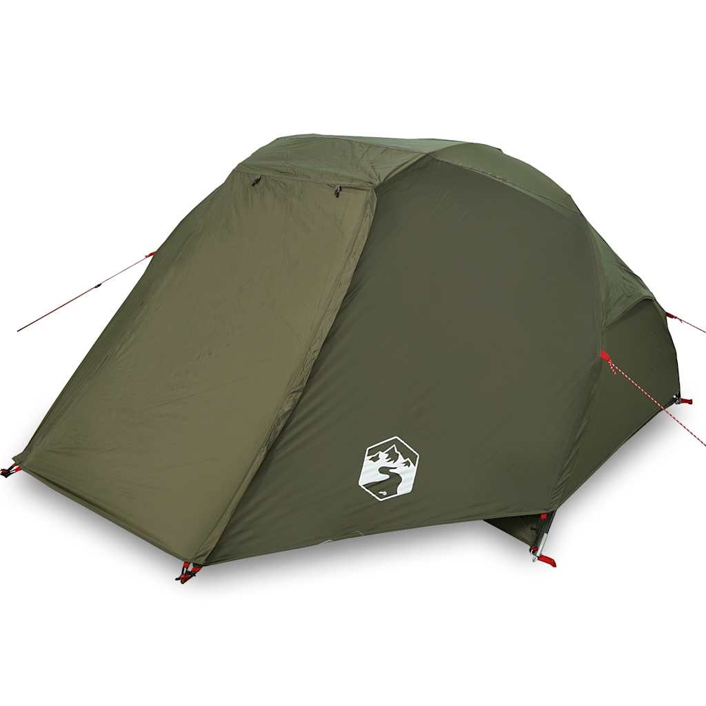 vidaXL Tienda de pesca 3 personas impermeable verde oliva
