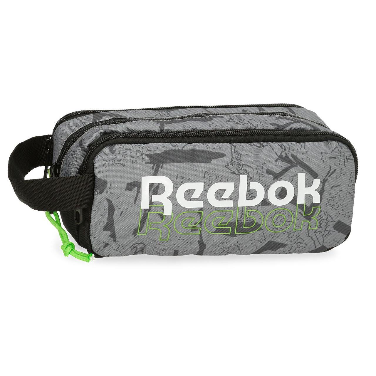 Estuche tres compartimentos Reebok Roswell Gris