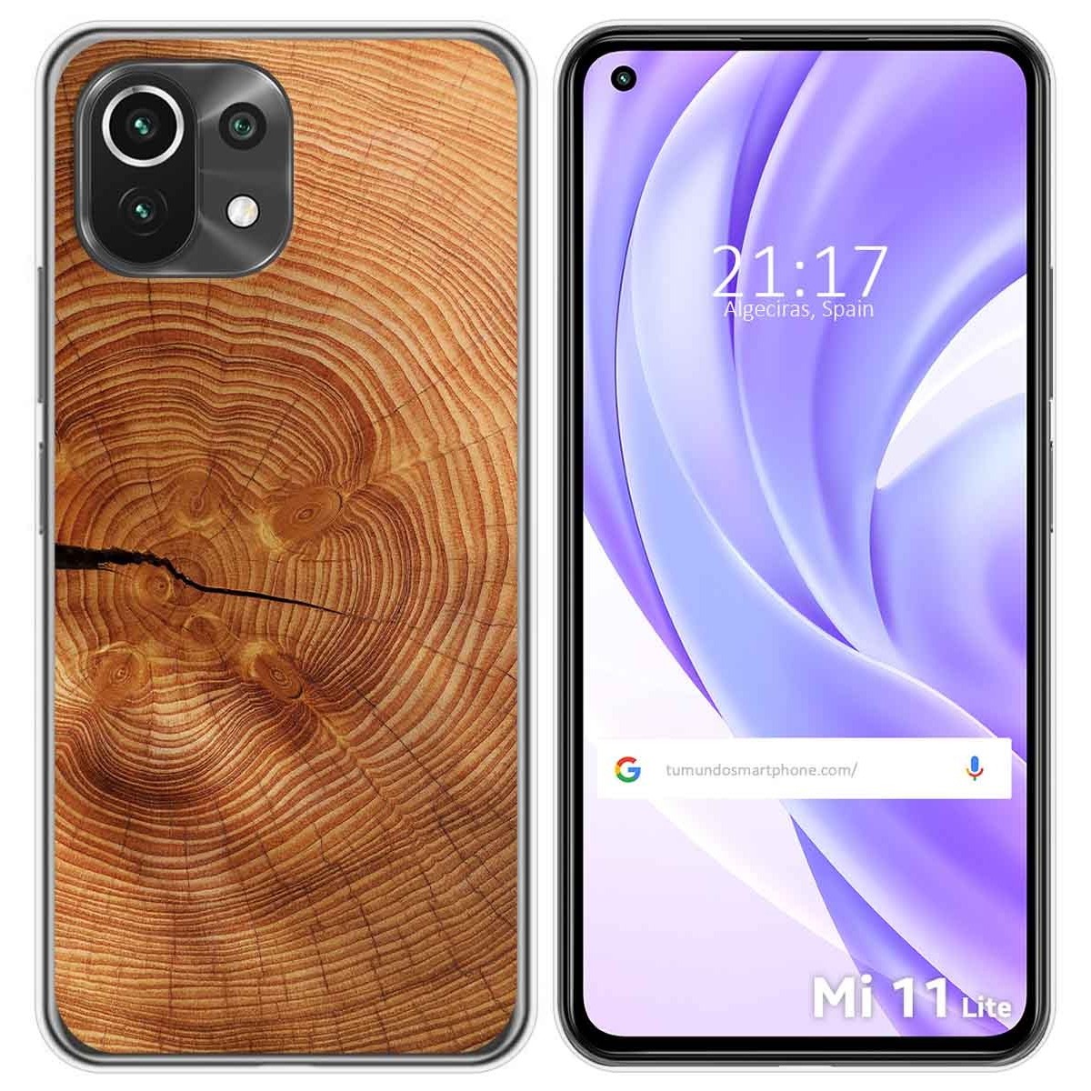 Tumundosmartphone Funda Gel Tpu para Xiaomi Mi 11 Lite 4G / 5G / 5G NE diseño Madera 04 Dibujos