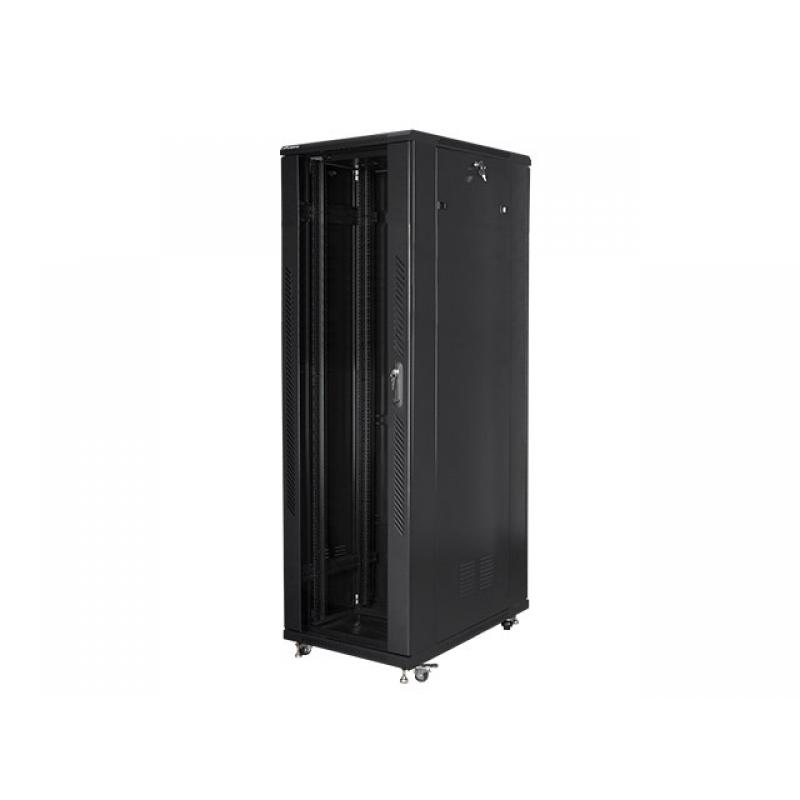 Rack independiente Lanberg FF01-8042-12B 42U capacidad 800kg Acero RAL9004 IP20 800x1000x2047mm, negro