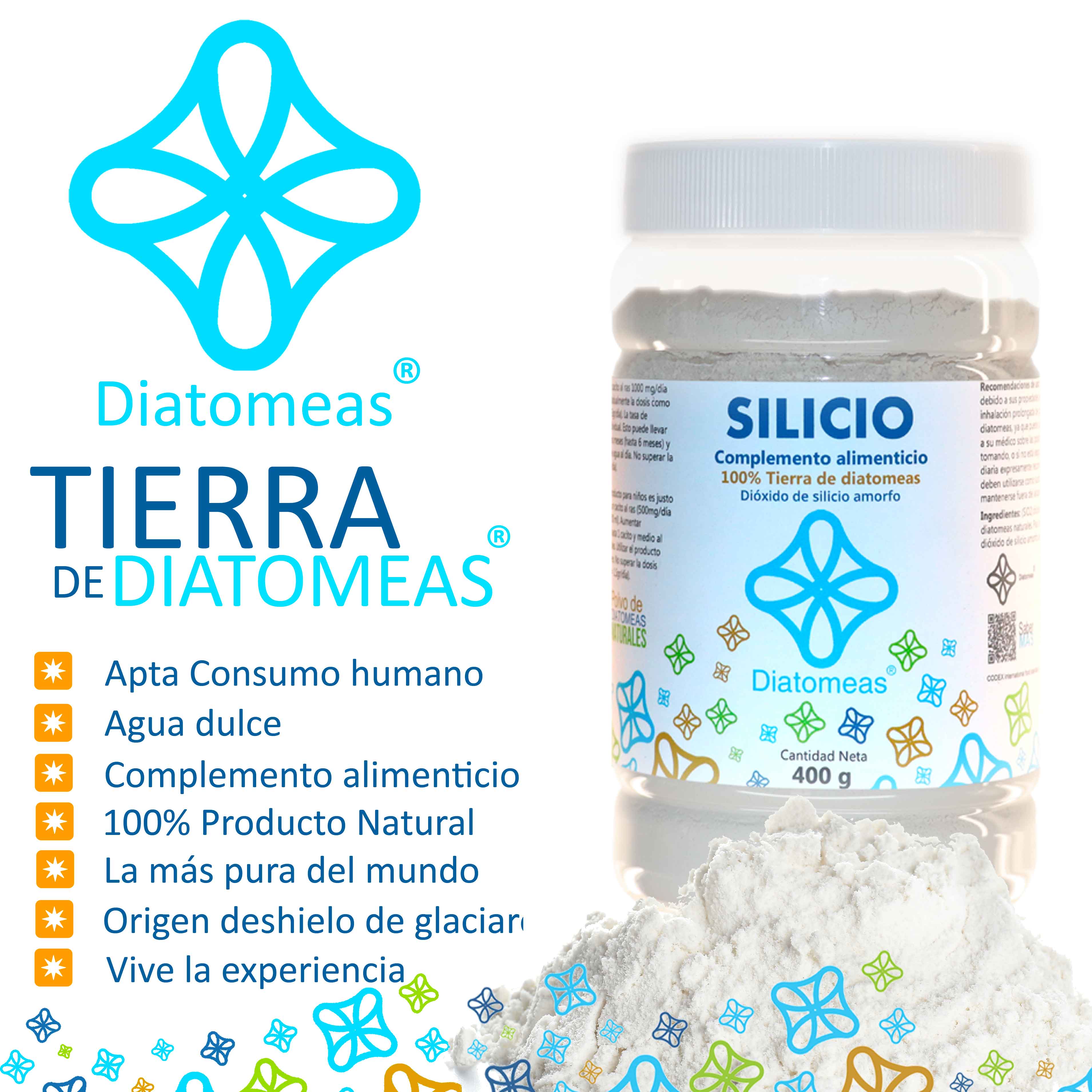 Silicio 100% tierra de diatomeas de uso alimentario 150g Diatomeas Tierra  diatomeas 100% silicio uso alimentario 150g